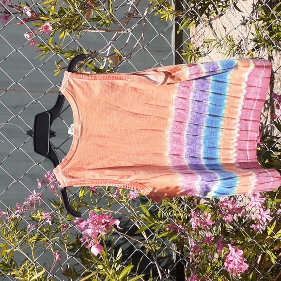 Unisex Neon Beachwear Puerto Vallarta Mexico Tie Dye Tank Top, No Size Tags - Picture 5 of 8